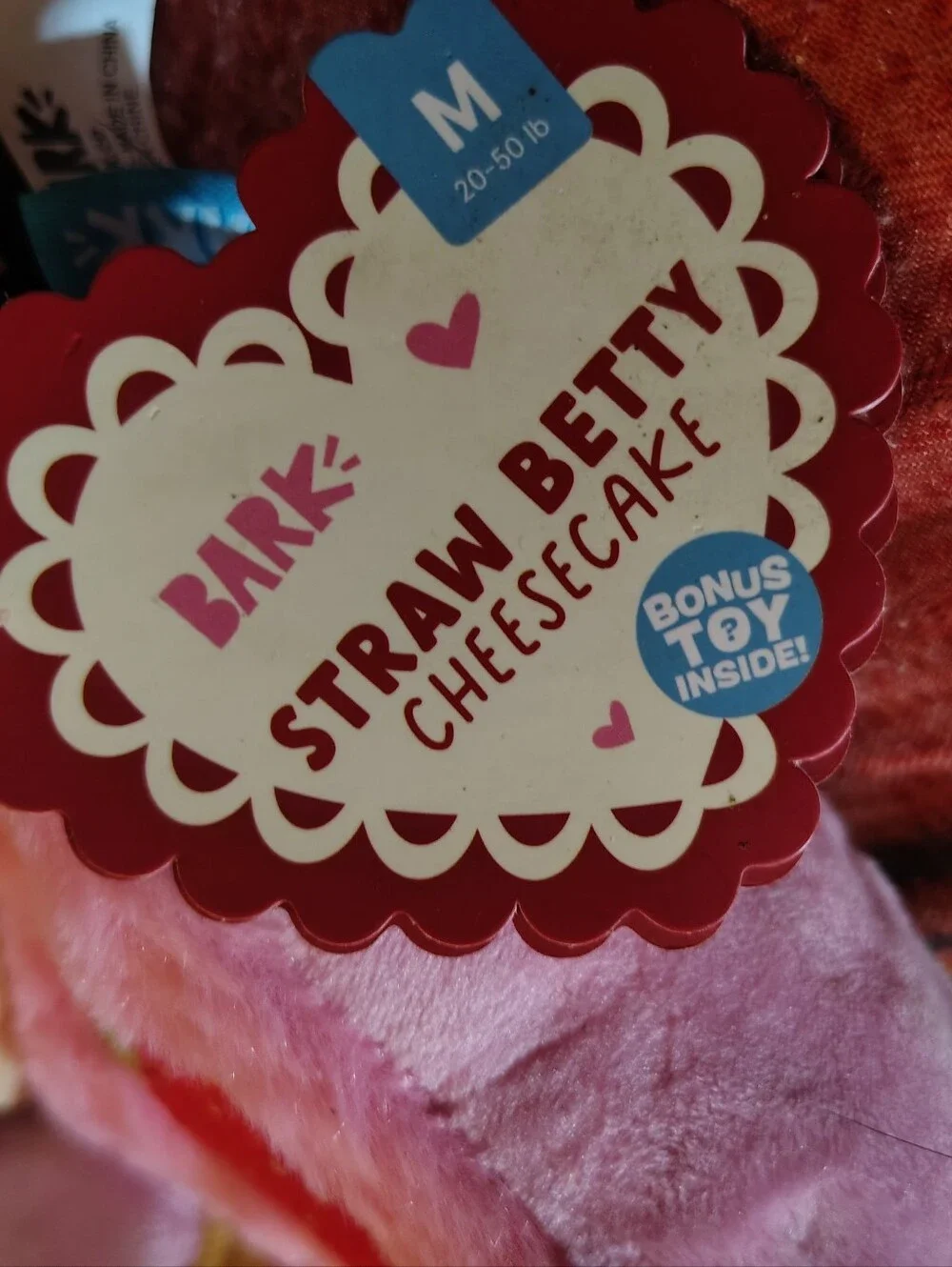 NWT BarkBox Dog Toy Lot of 3- Straw-Betty Cheesecake, Squeak&Fart Candy & Lolly